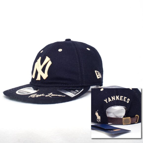 Polo Ralph Lauren Navy NY Yankees New Era Retro 9FIFTY Strapback Hat Cap New